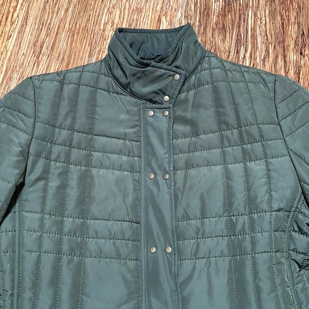 Merona army green quilted zip jacket size XS - Picture 4 of 8